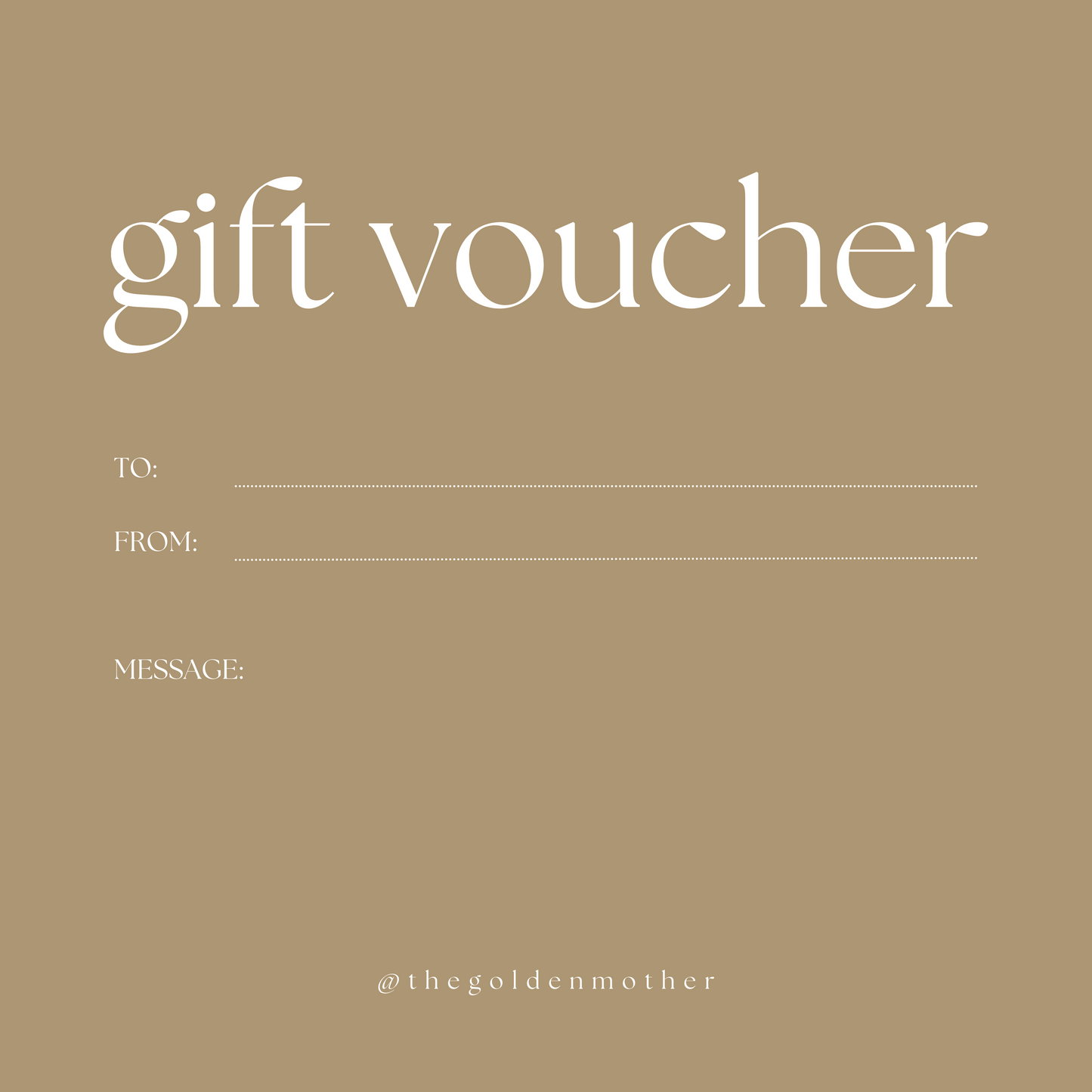 The Golden Mother Gift Card
